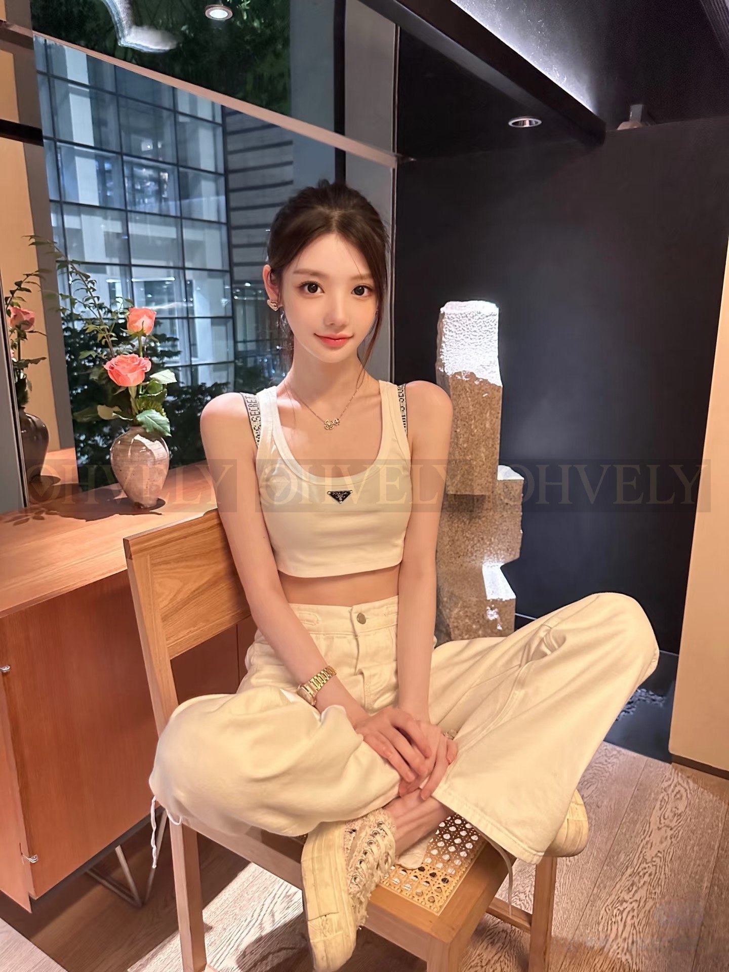 Prada 저지 탑(화이트)